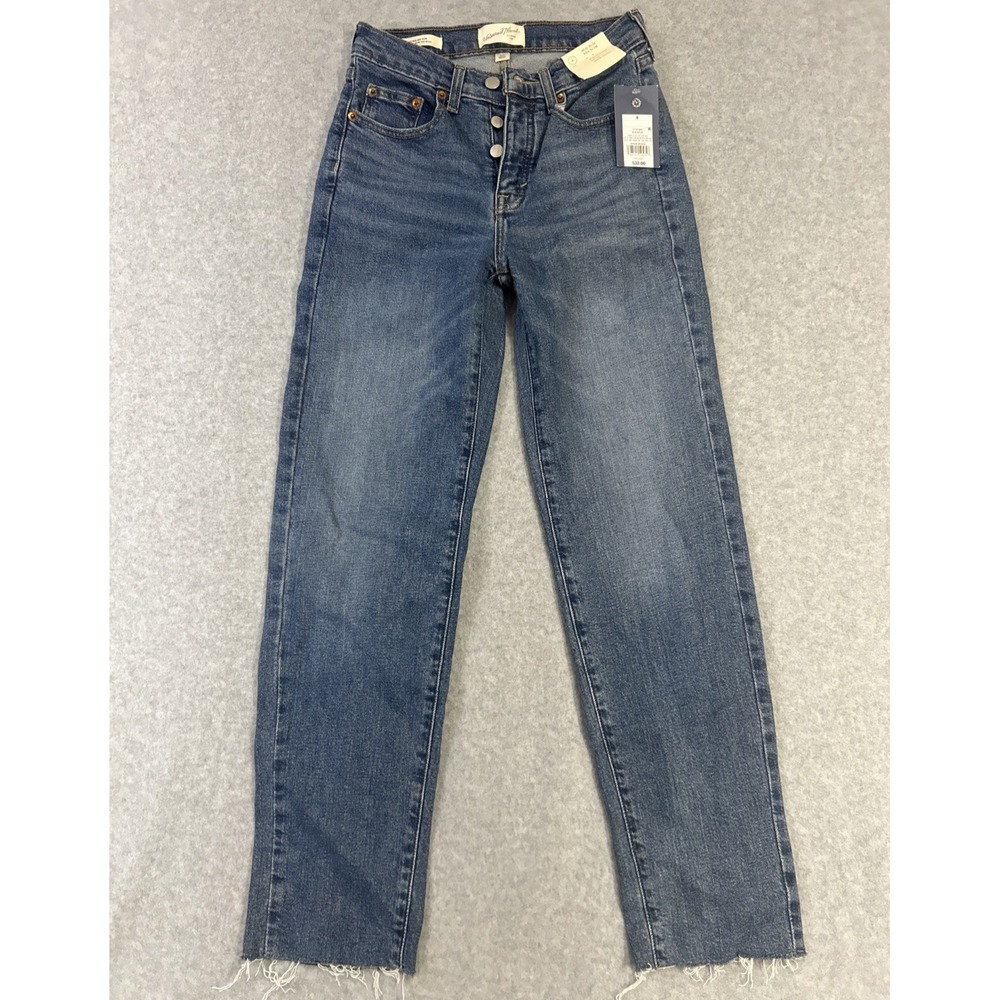 NWT Universal Thread Blue Women's Mid-Rise 80's Slim Fit Jeans Stretch  4 Reg